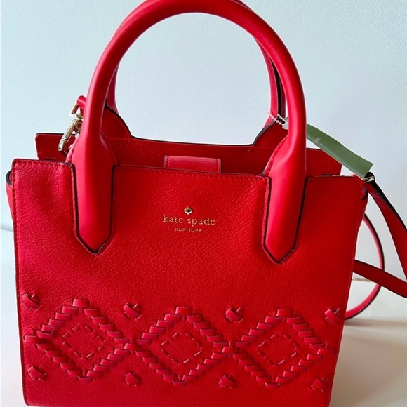 Kate Spade Small Meriweather Flynn Street Satchel Crossbody Red NWT Christmas - Picture 13 of 13